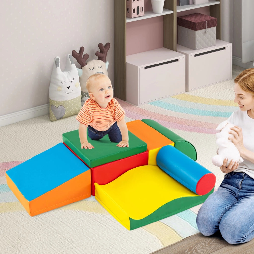 Set di 7 pezzi di blocchi di schiuma morbida per giocare e arrampicarsi, Blocchi giganti in schiuma-Giocattoli educativi