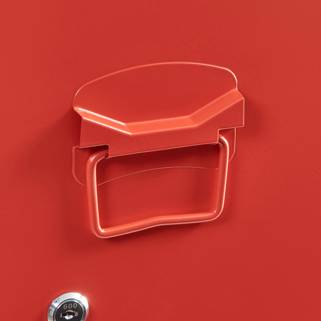 Armadio da Ufficio Kurikka Acciaio Rosso [en.casa]