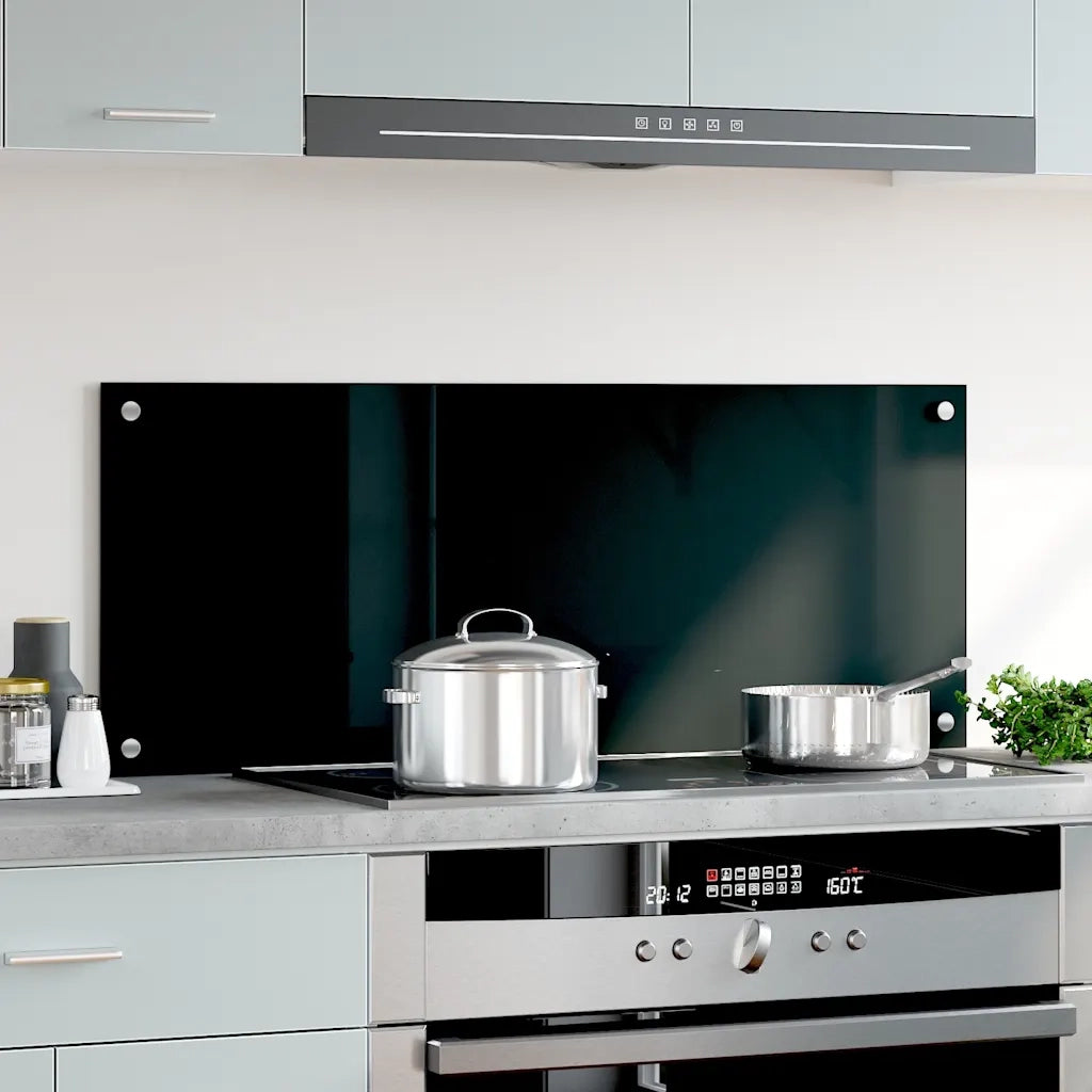 Paraschizzi per Cucina Nero 100x40 cm in Vetro Temperato 249490