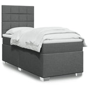 vidaXL Giroletto a Molle con Materasso Grigio Scuro 80x200 cm Tessuto