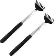 Set di 2 scudisciatori telescopici in acciaio inossidabile, trasportabili e regolabili da 20 cm a 68 cm per prevenire lesioni alla schiena.
