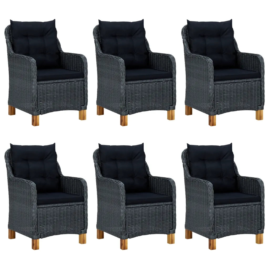 Set Mobili da Pranzo per Giardino 7 pz Grigio Scuro 3067852