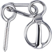 Anello di Legatura per Cavallo in Acciaio con Occhialino - 3 Pezzi - Posto di Legatura per Accessori di Rilascio Rapido di Sicurezza.