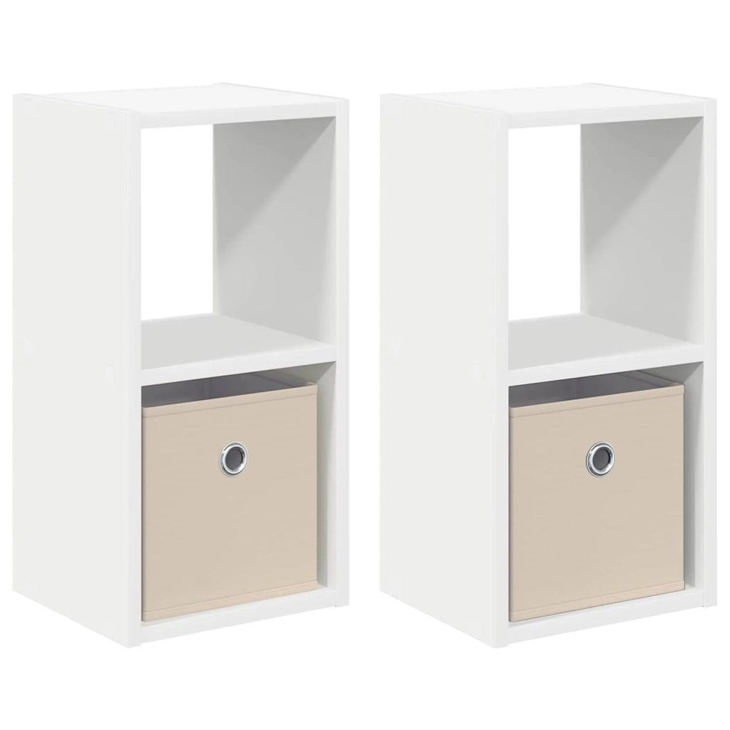 Comodino 2 pcs Bianco 25,5 x 22 x 49,5 cm Legno multistrato 8000597