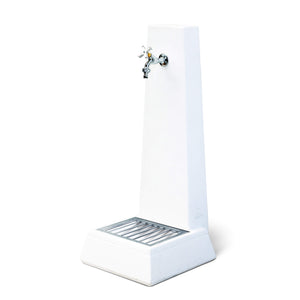 Fontana da Giardino Senza Rubinetto in Cemento Granulato di Marmo Oslo Bianco