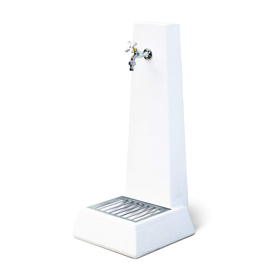 Fontana da Giardino Senza Rubinetto in Cemento Granulato di Marmo Oslo Bianco