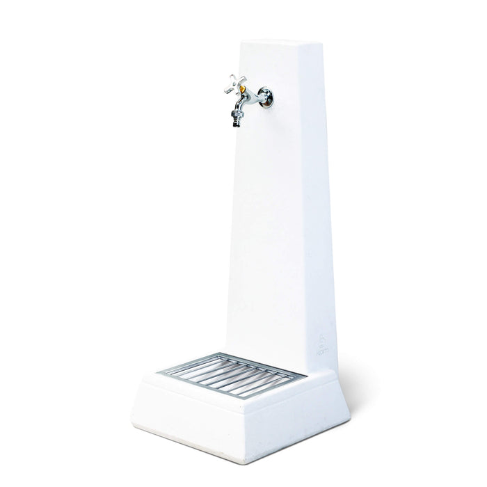 Fontana da Giardino Senza Rubinetto in Cemento Granulato di Marmo Oslo Bianco