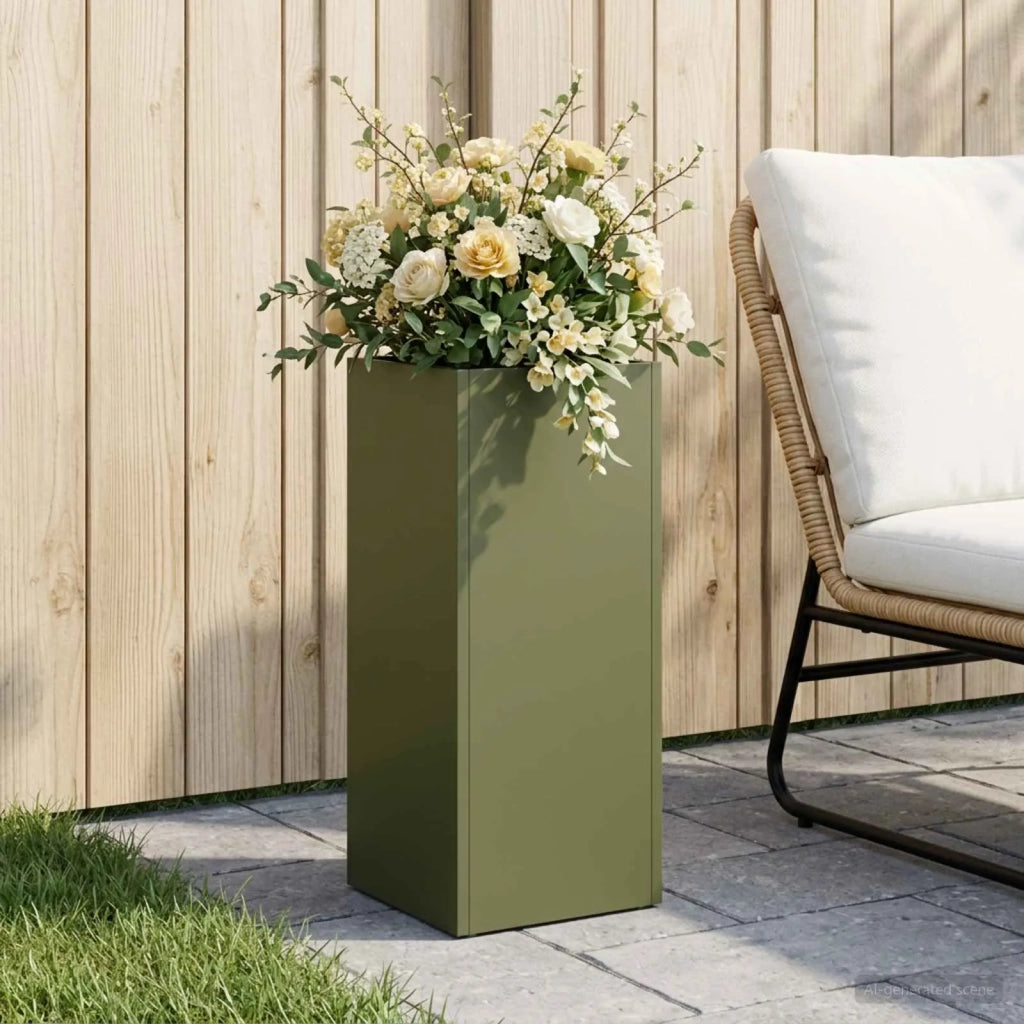 Vaso da giardino Verde Oliva 20 x 20 x 50 cm 8005308