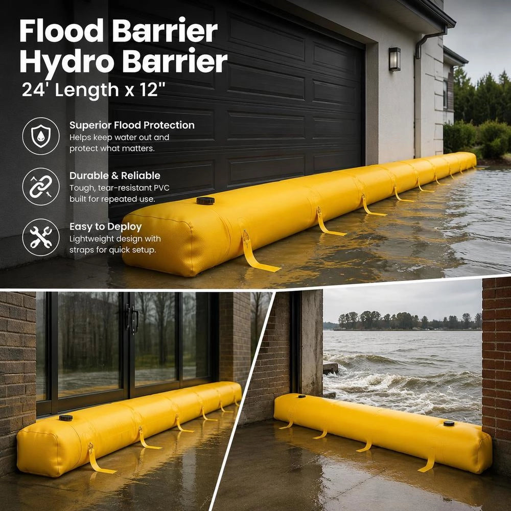 Flood Barrier/hydrobarrier 732 Cm Length X 30 Cm Height For Water Diversion