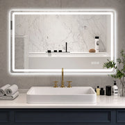 SPECCHIO LED BAGNO 60x100 cm senza cornice Argento con antiappannamento