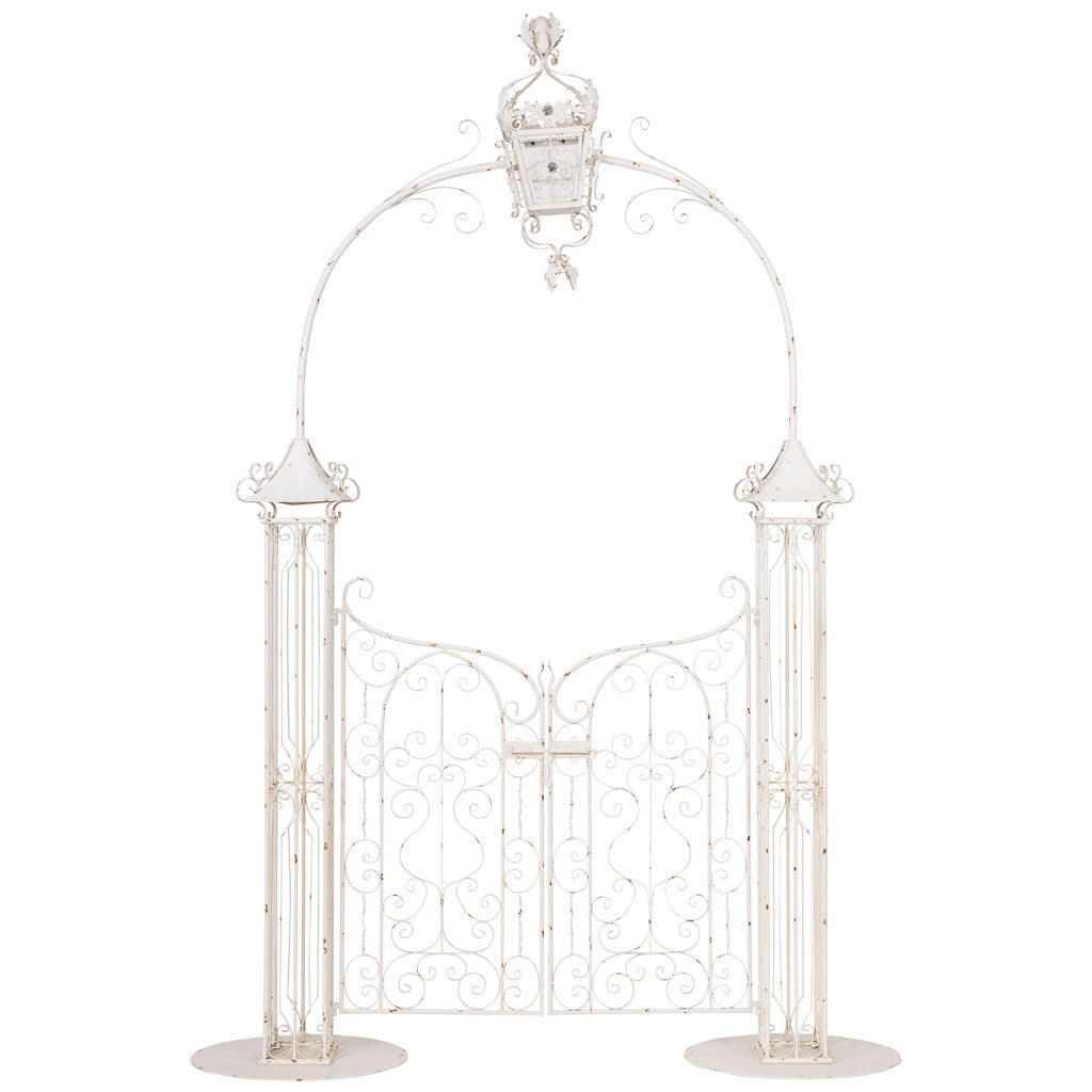 Porte ad arco in metallo grigio 184,79x61,6x299,72h cm