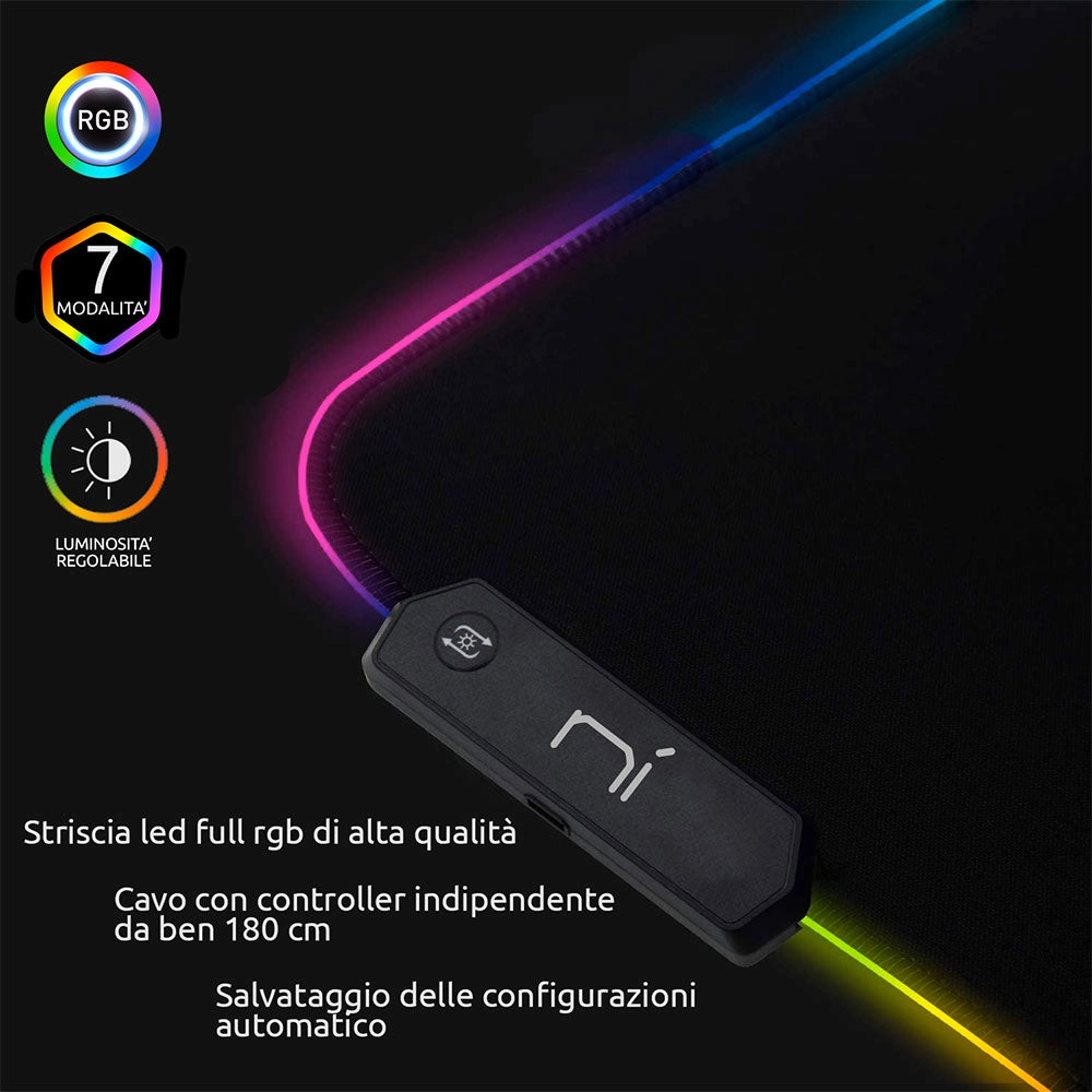 Tappetino Mouse RGB XL 800x300mm Antiscivolo Gaming