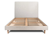 Letto 160x200 cm con testata imbottita - tessuto bouclé