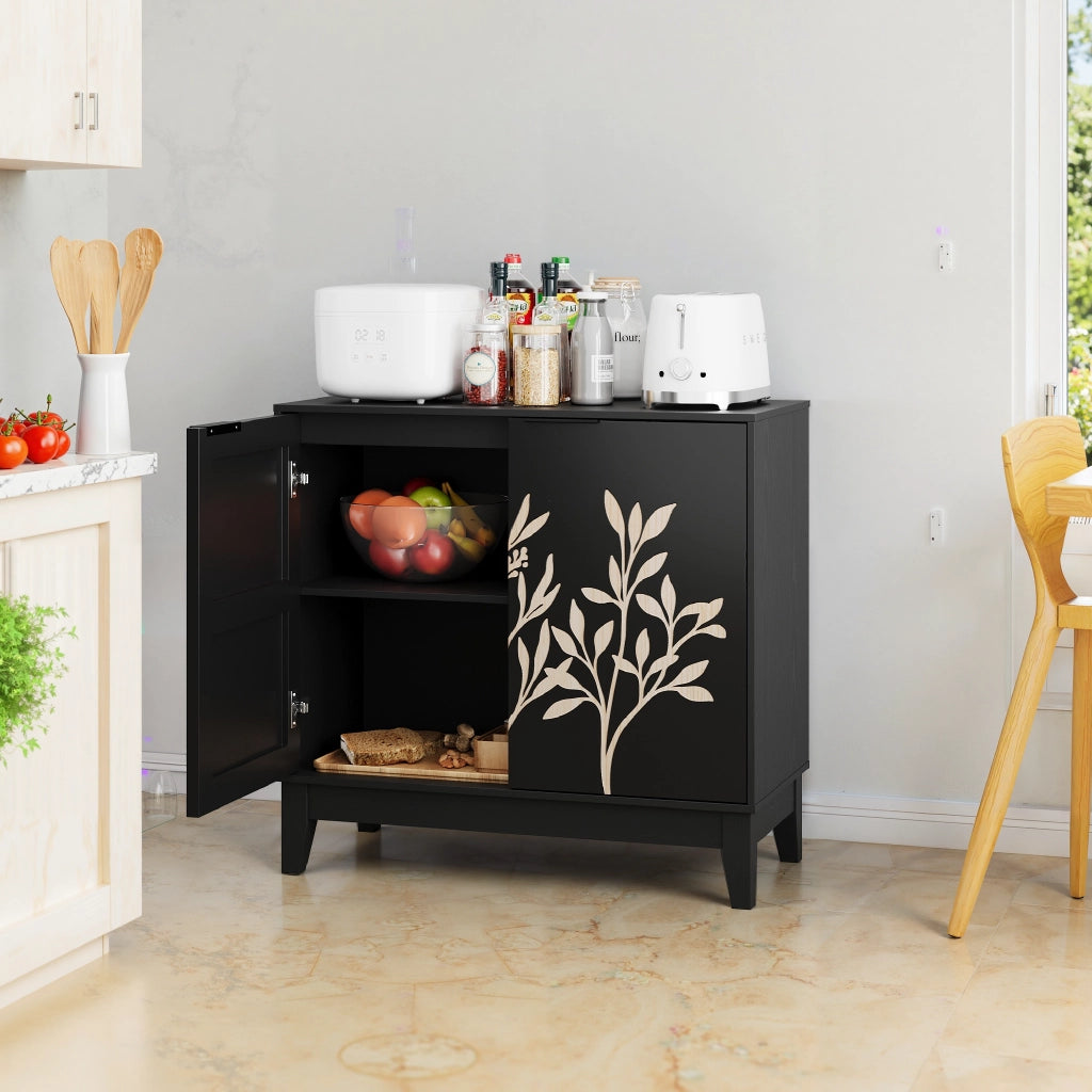 SIDEBOARD a 2 ante 93,5×46,0×19,0 cm MDF Nero