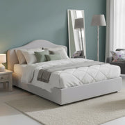 Letto Matrimoniale Abigael, Letto Matrimoniale Sfoderabile Made in Italy, Bianco