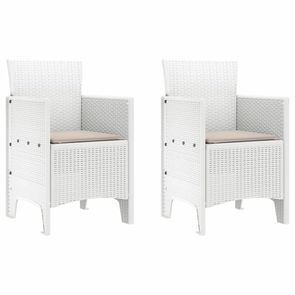Sedia da Giardino 2 pz | Sedie da Esterno Bianco 53 x 49 x 85 cm Polipropilene