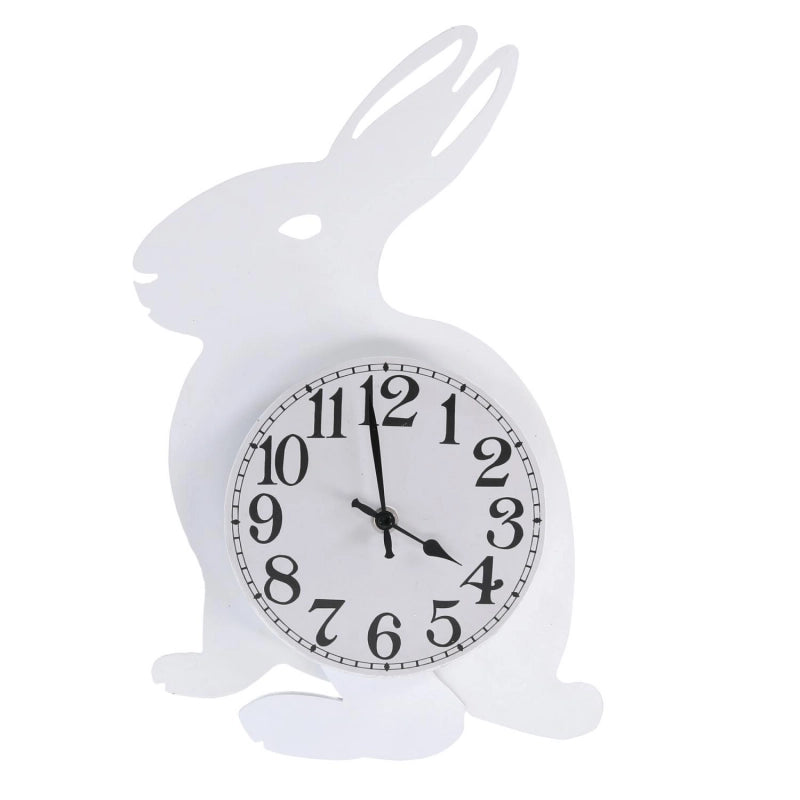 Orologio legno coniglio con pendolo bianco cm 38x24x5