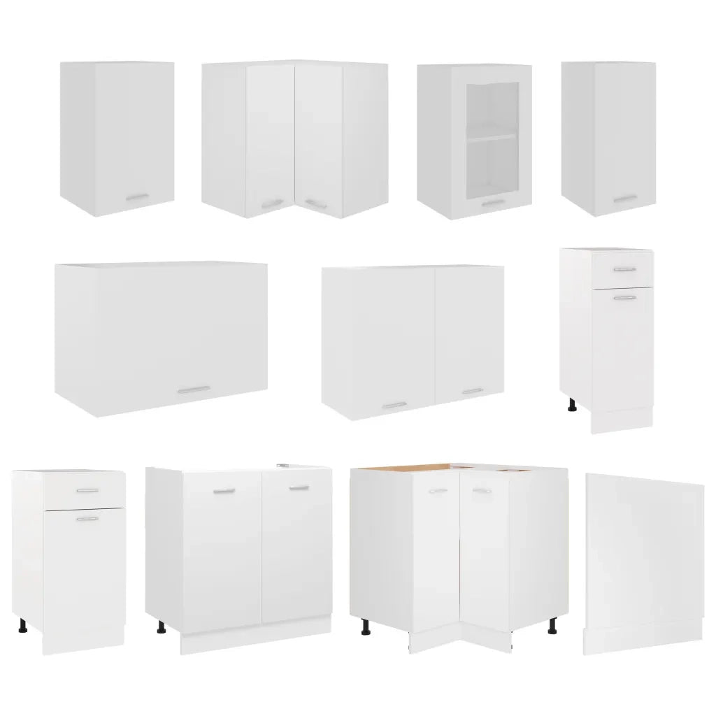 Set Armadi da Cucina 11 pz Lyon Bianco in Truciolato 3067665