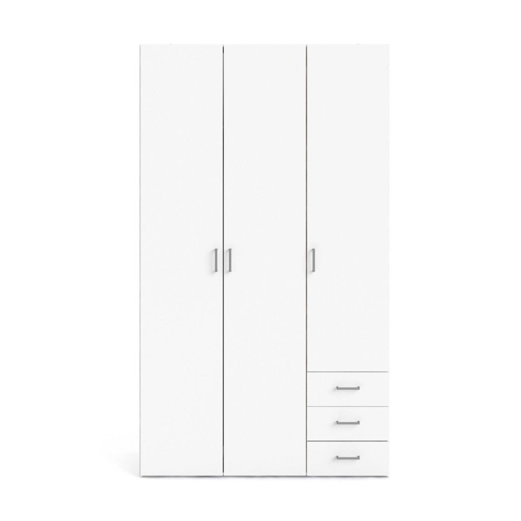 Aquilone, Guardaroba 3 ante\ Appendiabiti, 49.5x200.4h cm Bianco