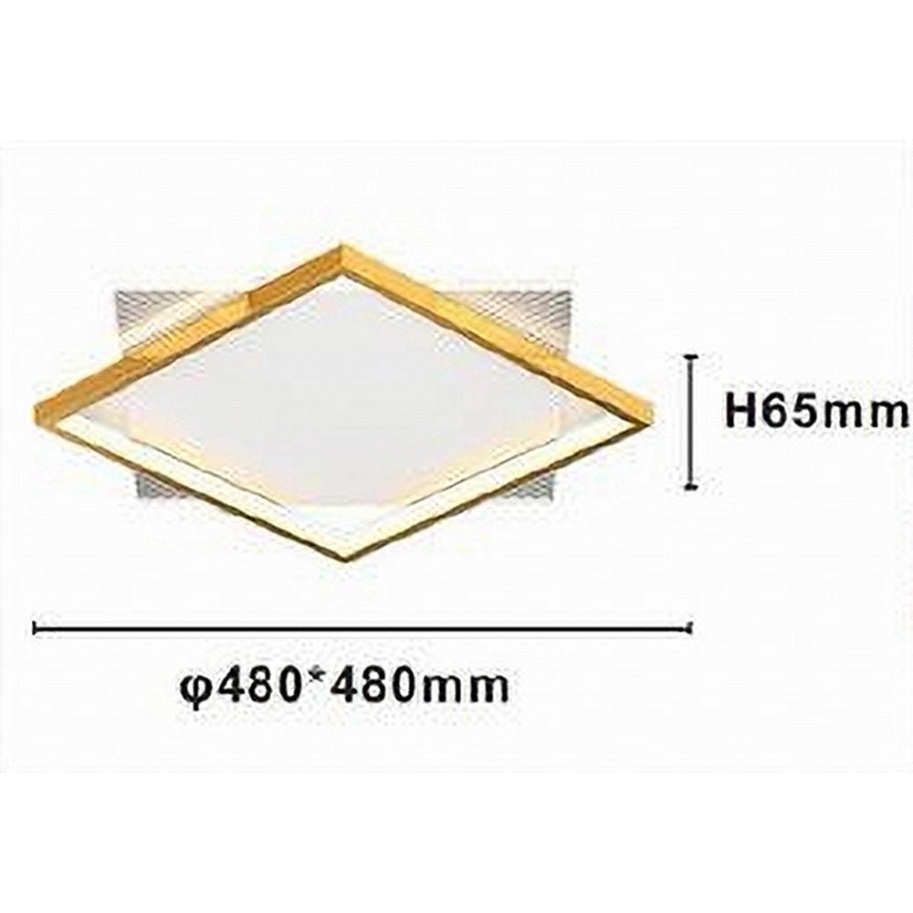 Trade Shop - Plafoniera Led 30 W Quadrata Oro Moderno Lampadario Soffitto Luce Naturale 71033 -