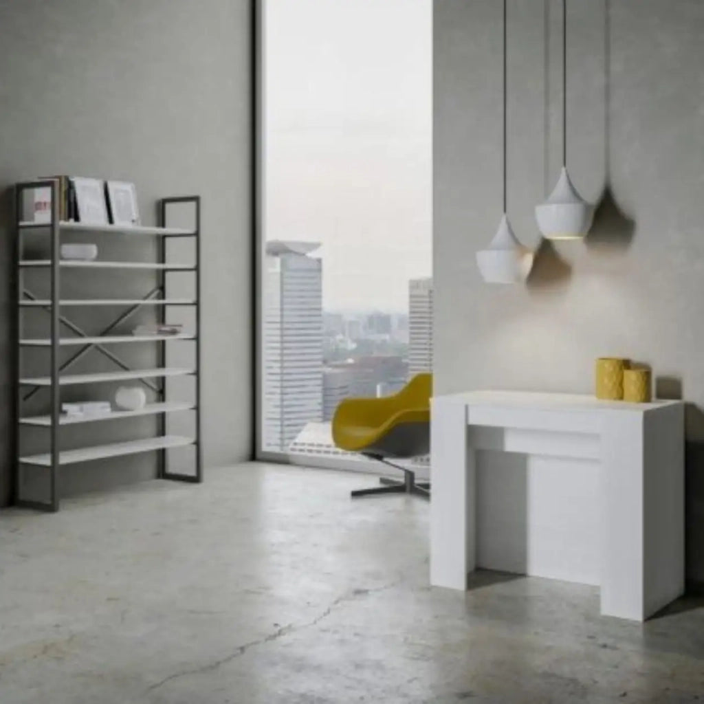Consolle allungabile 90x48/296 cm Venus bianco frassino allunghe interne