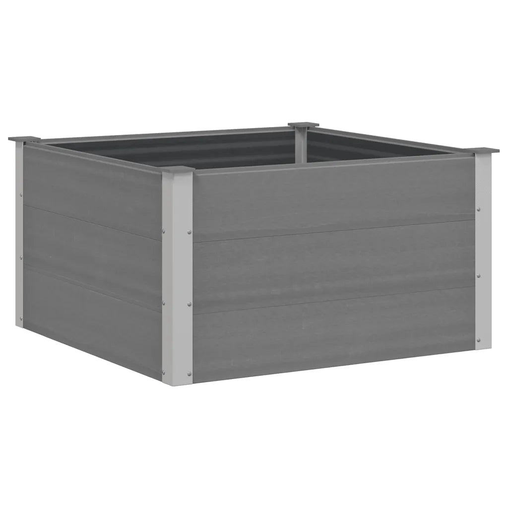 Letto Rialzato da Giardino in WPC 100x100x54 cm Grigio 43605