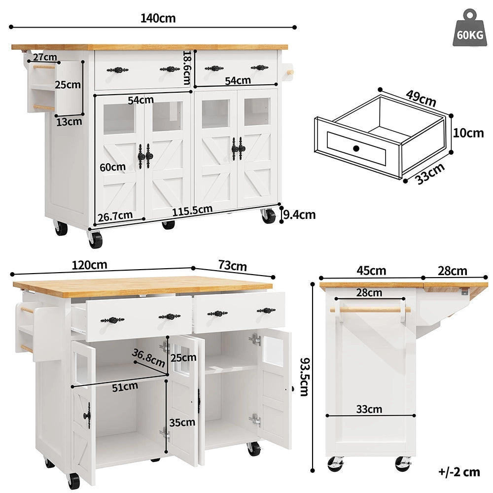 Isola cucina premium - Xylo - bianco freni scomparti regolabili