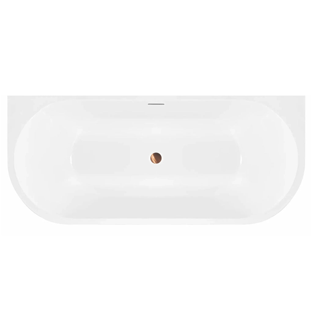 Vasca Bagno A Parete Olimpia 150cm Copritappo rame spazzolato