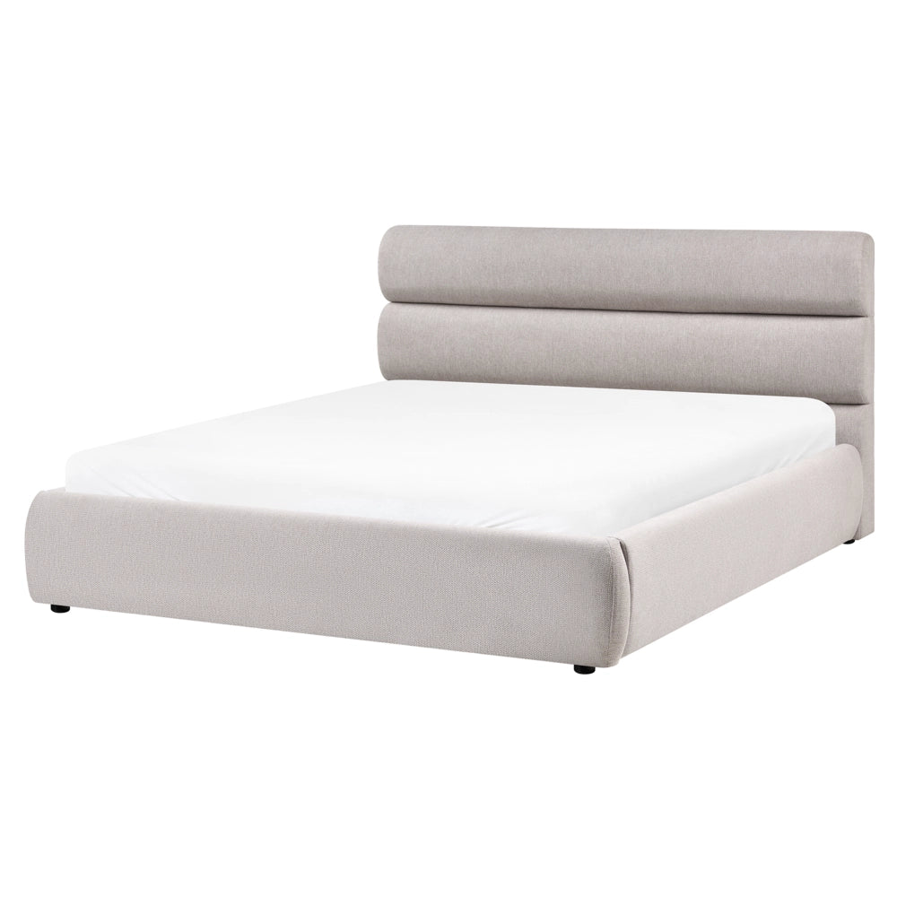 Letto matrimoniale con struttura in tessuto 160 x 200 cm Contenitore grigio Design moderno