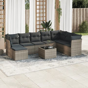 Set Divano da Giardino 9 pz con Cuscini Grigio in Polyrattancod mxl 111316