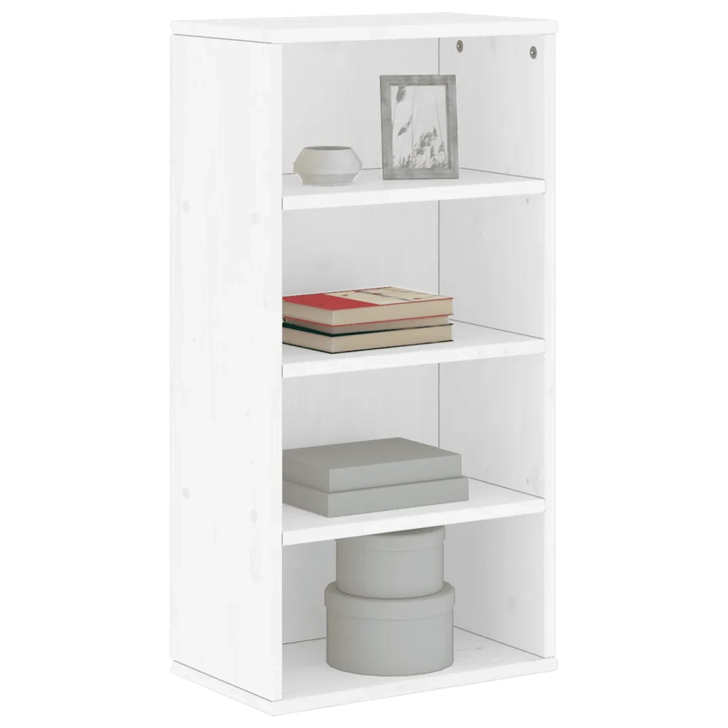 Armadietto Laterale ODDA Bianco 40x24x79 cm Legno Massello Pino 4103602