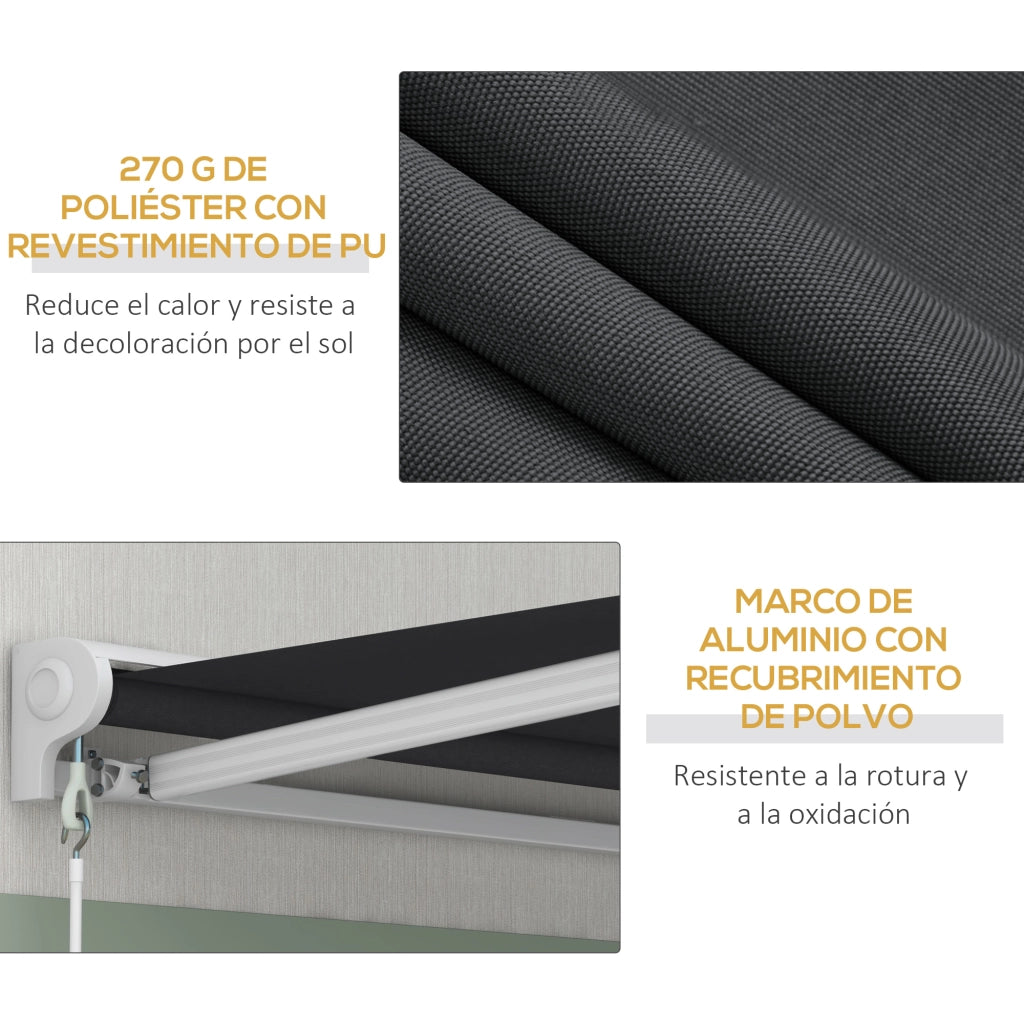 Toldo Retrattile Elettrico 250x200 cm ¨C zephmum ¨C Grigio, Alluminio