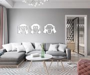 MONKEY - Adesivo murale wall sticker in vinile 40x150 cm Colore: bianco