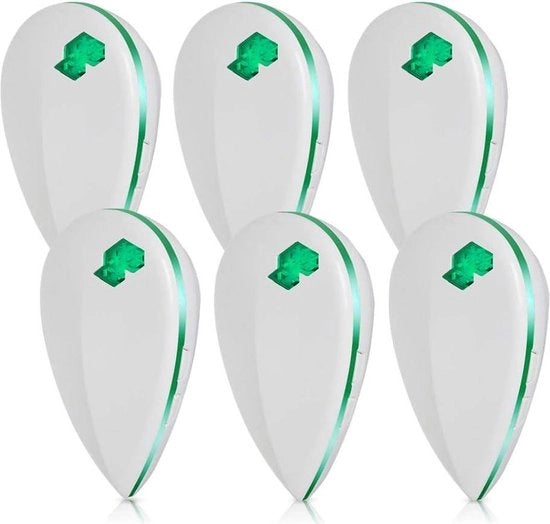 Repellente elettronico per insetti per interni - 6 pezzi, elettrico e sicuro contro zanzare, topi, formiche, mosche, scarafaggi e ratti