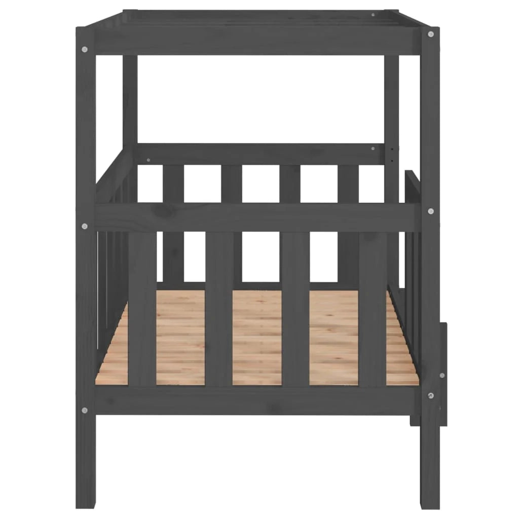 Divano letto per cani comodo 105,5 x 83,5 x 100 cm in legno massello di pino grigio 02_0042646