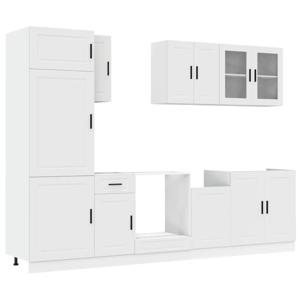 Set Mobili da Cucina 8 pz Kalmar Bianco Legno Multistrato