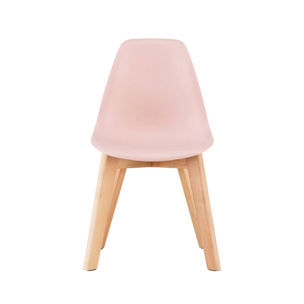 Sedia scandinava per bambini in legno di faggio, rosa pallido