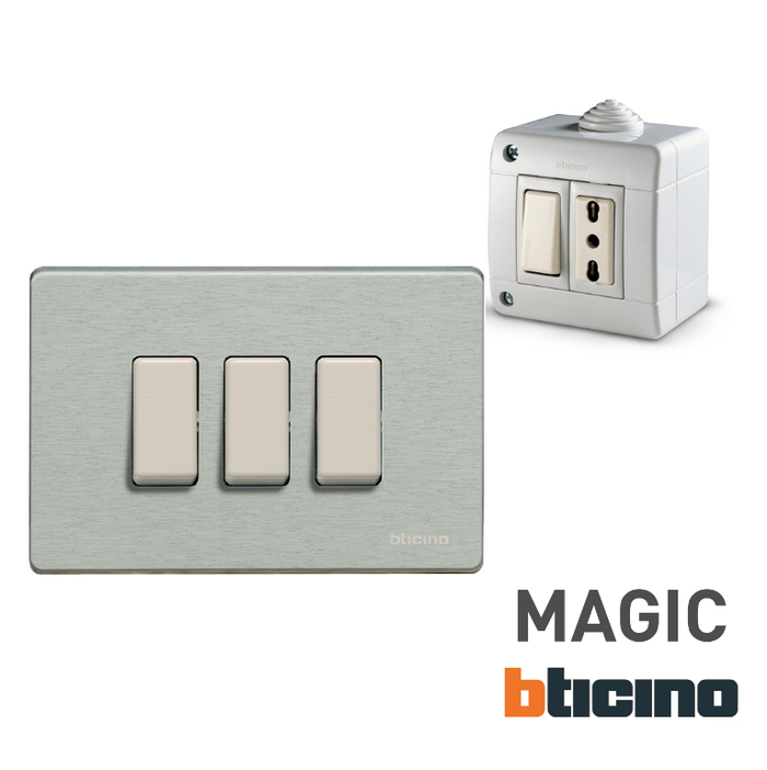 Suoneria bronzo bianca 220 vac serie bticino magic 5041n