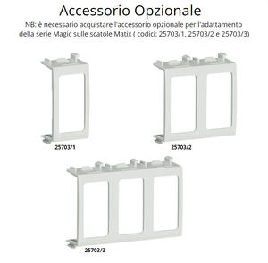 Pulsante doppio assiale bianco serie bticino magic 5055/1