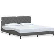 Letto matrimoniale | Letto per adulti | Giroletto senza Materasso Grigio Scuro 180x200 cm Tessuto