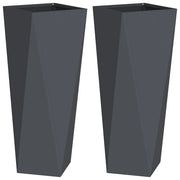 2 pz Fioriera | Cassetta per fiori | Vaso Antracite 30 x 30 x 75 cm Acciaio
