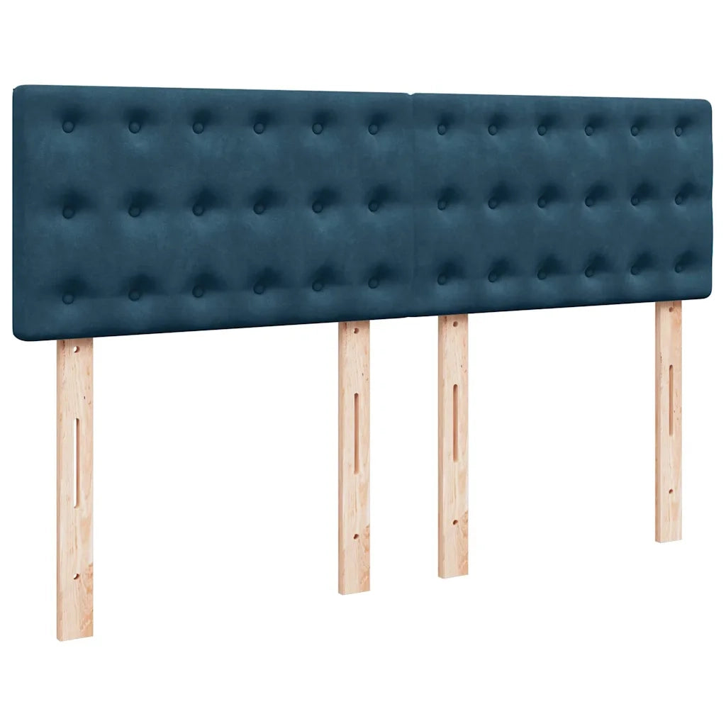 Giroletto a Molle con Materasso Blu 160x200 cm in Velluto 3286370