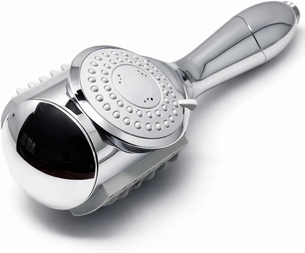 Doccetta multifunzione 4 in 1 con testa girevole, abs cromato ed erogatori anticalcare