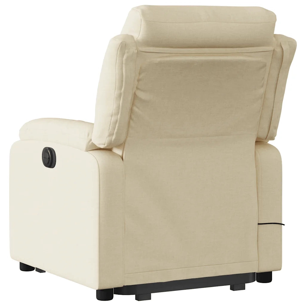 Poltrona Alzapersona Massaggiante Reclinabile Crema in Tessuto 3205001
