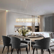 Lampadario con Perle di Cristallo Argento 104 cm E14  cod mxl 65139
