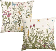 Set di cuscini a scomparsa doppia faccia - 2 pezzi - Disegno fiorale - Copricuscini 45 x 45 cm - Materiale morbido - Decorazione per interni/esterni