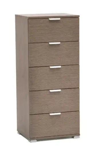 Cassettiera 5 cassetti rovere grigio già montato L45 H103 P41