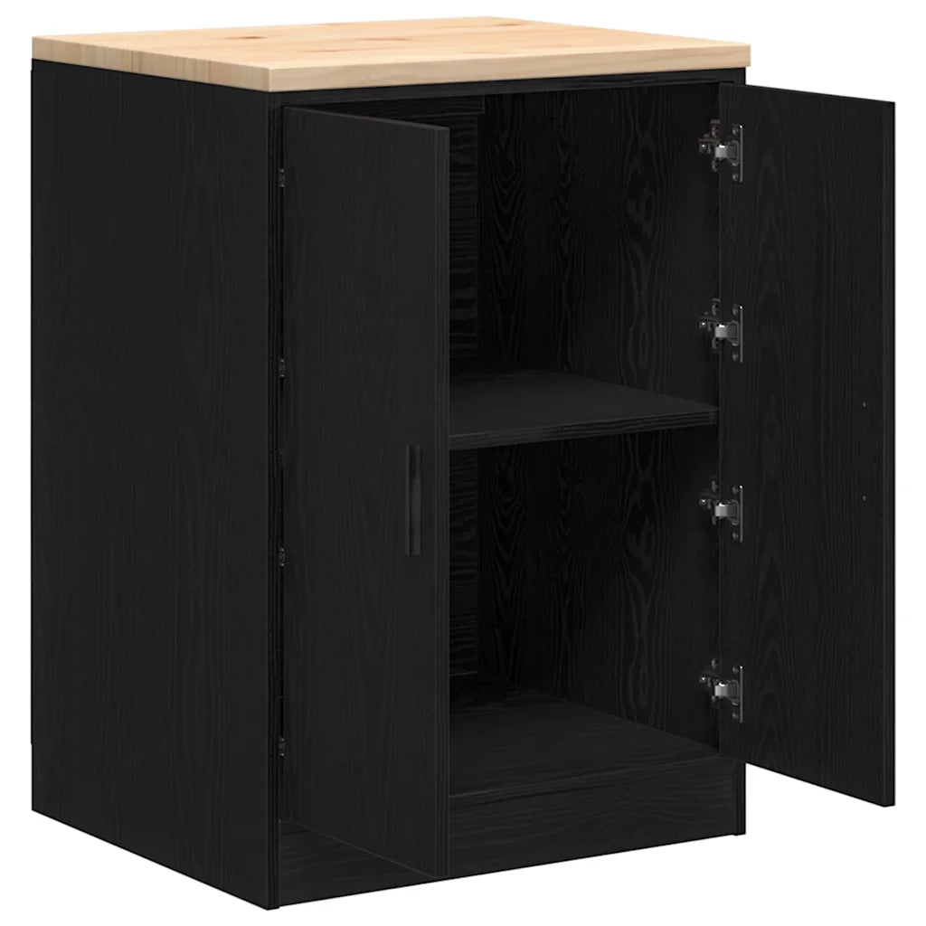 vidaXL Armadietto da Garage Nero 60x51x85 cm in Legno Massello di Pino
