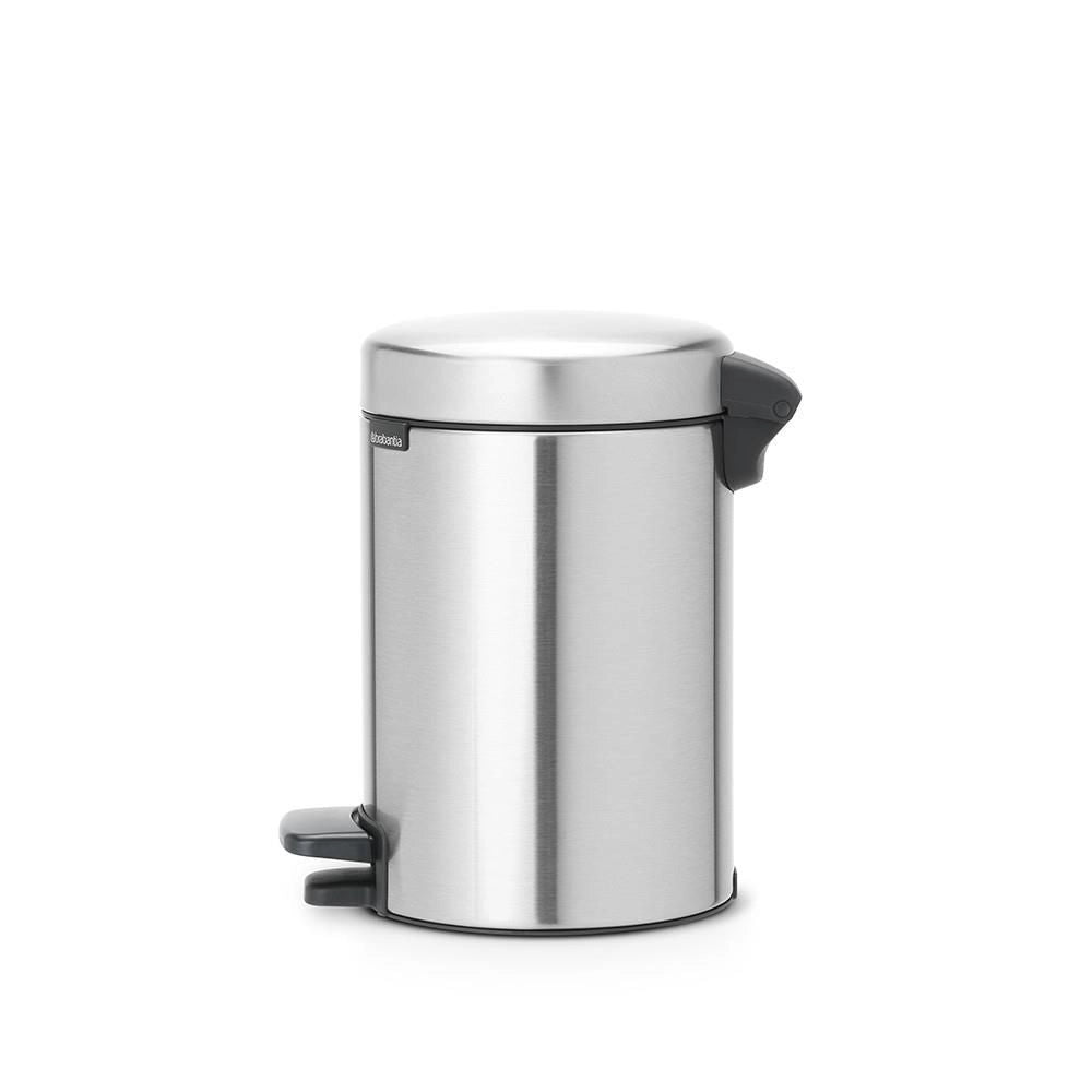 Brabantia 112164 NewIcon Pattumiera a Pedale 3 L Acciaio Satinato Antimpronta Chiusura Ammortizzata Silenziosa Secchio Interno Rimovibile colore Acciaio Satinato