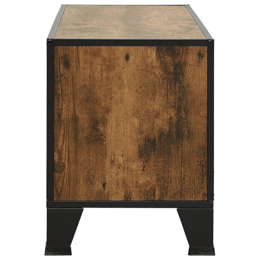Mobile Porta TV Marrone Rustico 105x36x47 cm in Metallo e MDF cod mxl 15626